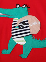 Boys Dino Pattern Long Sleeve T-Shirt