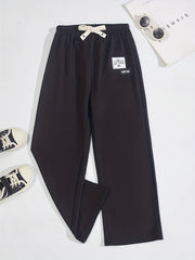 Kid Girls' Letter Tag Flare Leg Trousers for Sports Leisure