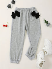 Girls Bowknot Active Jogger Pants Casual Playwear Trousers