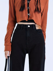 High Waist Wide Leg Jeans Loose Fit