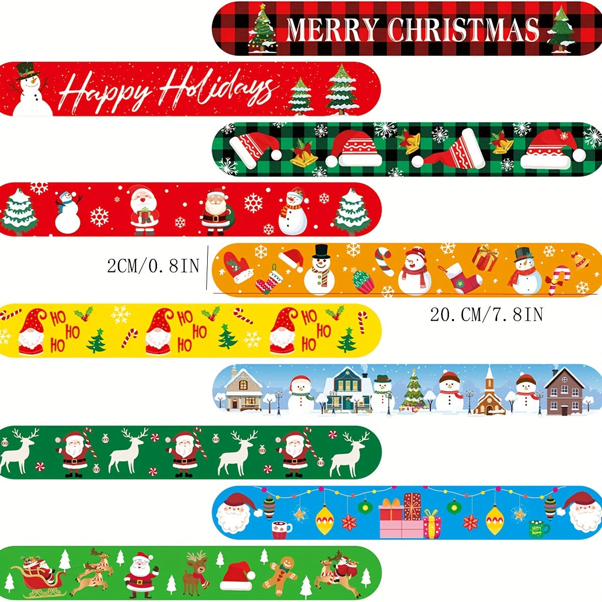 12pcs Christmas Dress Up Gift Clap Ring Bracelet Set