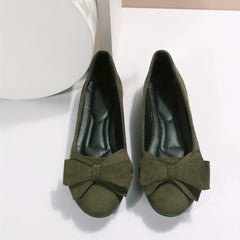 Women's Bowknot Flat Shoes Slip On Solid Shoes