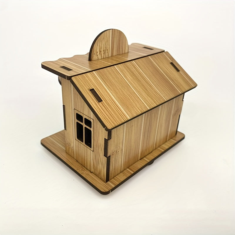 Wooden 3D Puzzle Architectural Model DIY Laser Cutting Kit Educational