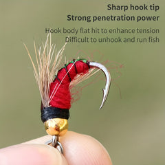 6pcs 10pcs Fly Fishing Bait Hook Salmon Trout Dry Flies Rotating Sequin