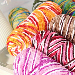 2pcs Soft 3 Strand Yarn 200g, DIY Knitting Crochet Scarves Shawls B