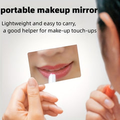 Stainless Steel Mini Makeup Mirror with Case, Travel Size Handheld Unbreakable