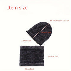 Winter Beanie Hat & Scarf Set Knitted Hat For Men And Women