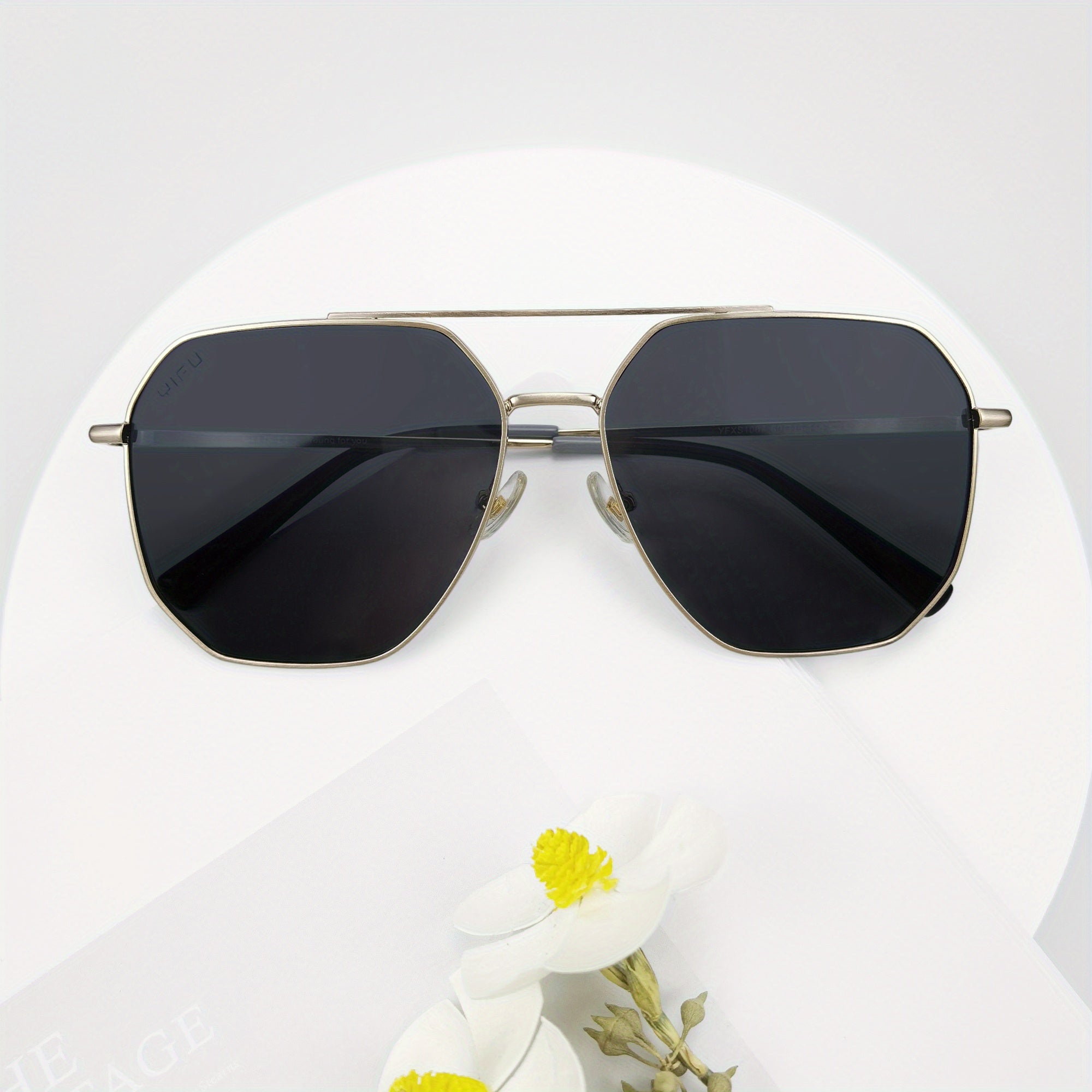 Men's Polarized Square Double Bridge Sunglasses UV 400