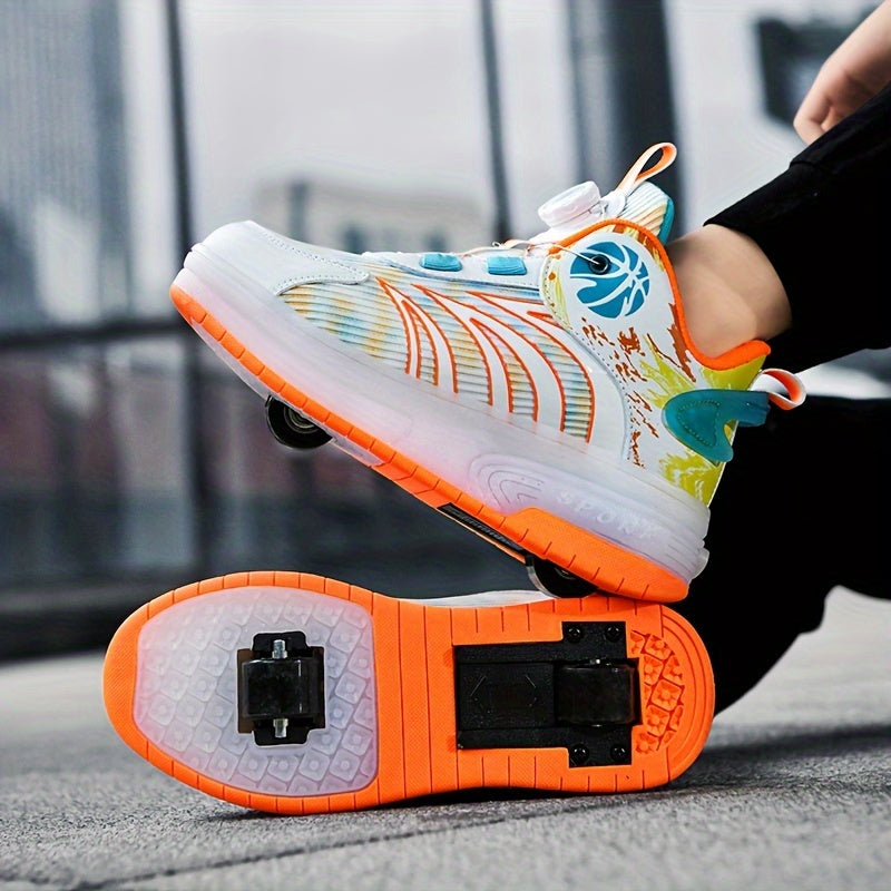 Boy's High Top Roller Skates LED Light Up Shoes