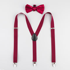 Tuxedo Bow Tie And Suspender Set for Men