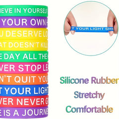 10-20pcs Believe In Yourself Silicone Bracelets - Inspirational Wristbands