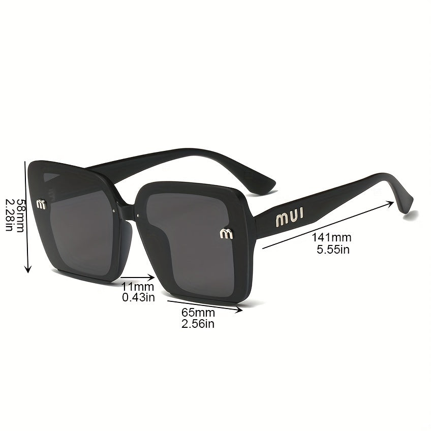 Large Square Sunglasses Mod Letter Beach UV400
