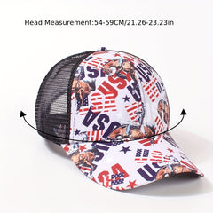 Ponytail Horse Print Baseball Cap Mesh Breathable Dad Hat