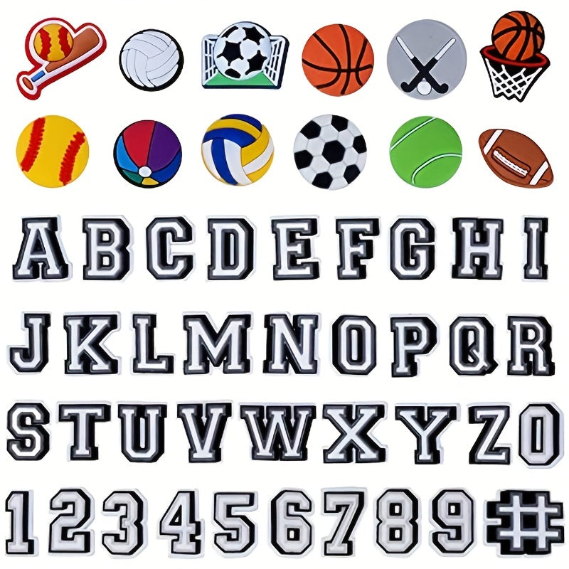 49pcs Sports Ball Style Shoe Charms for Clog Shoes Wristband Bracelet