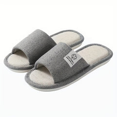 Men's Lightweight Flax Non Slip Open Toe Slides for Summer