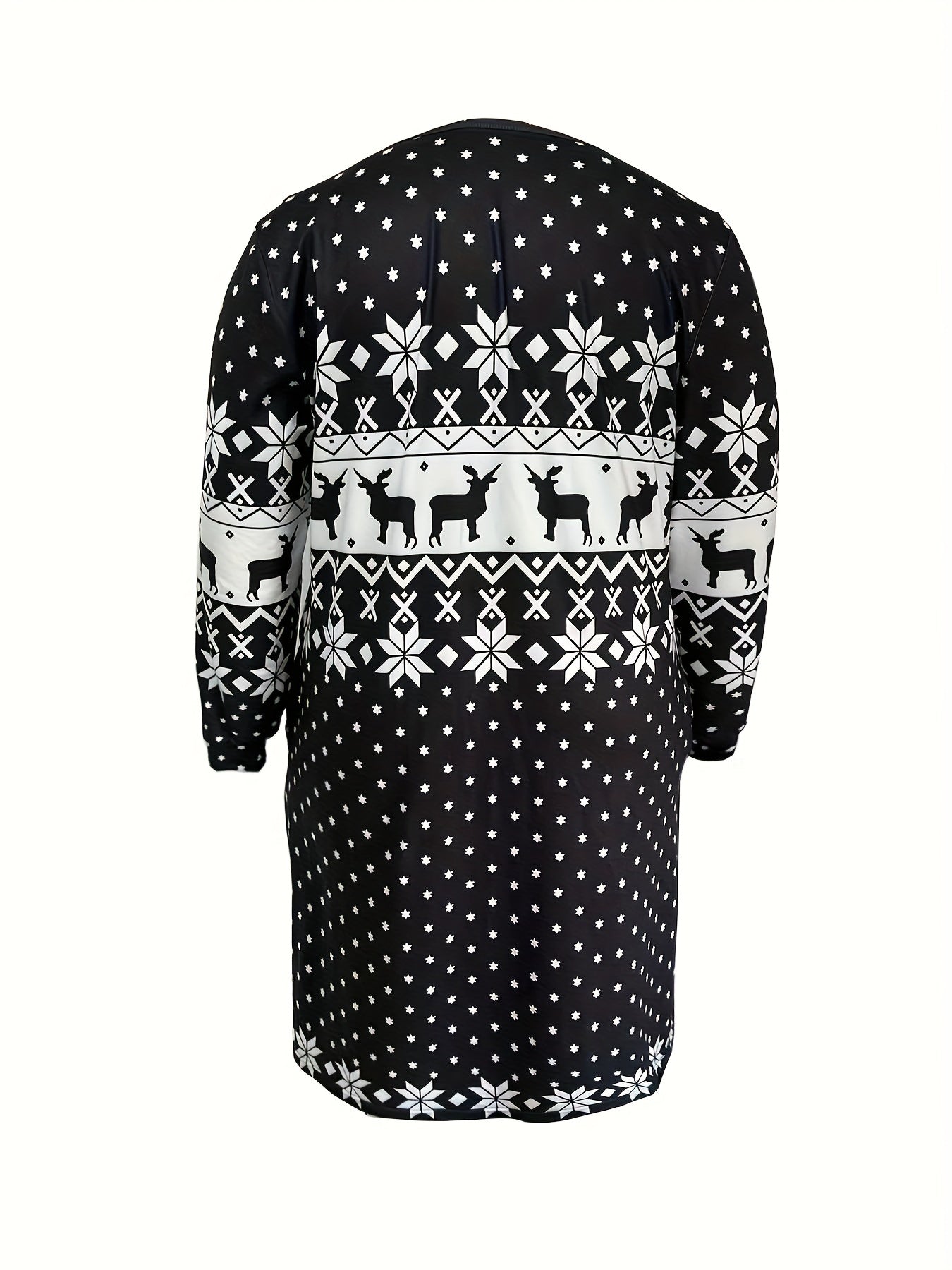 Christmas Nightdress Women's Elk & Snowflake Print Tee Sleep Dress