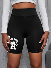 Stretchy High Waist Yoga Shorts Women's Clothing