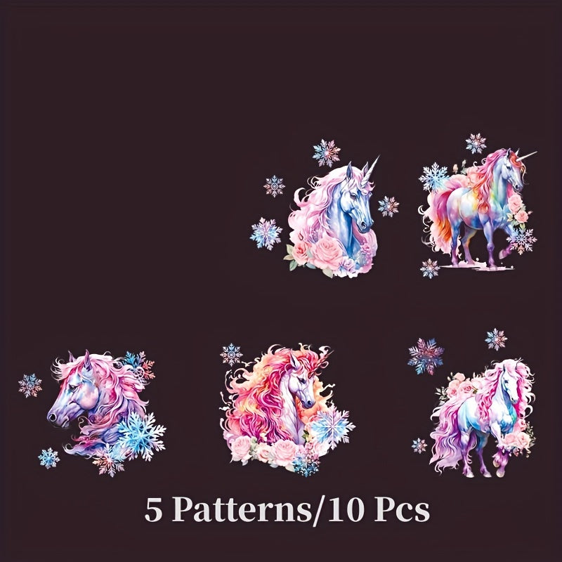 10Pcs Unicorn Light Scissor Sticker Set for Decoration M