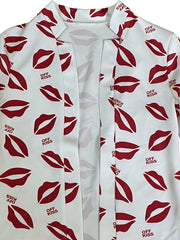 Lip & Letter Print Slim Fit Blazer