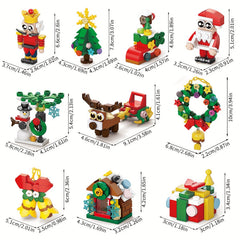 352pcs Christmas Building Blocks Set Santa Reindeer Tree Wreath Snowman