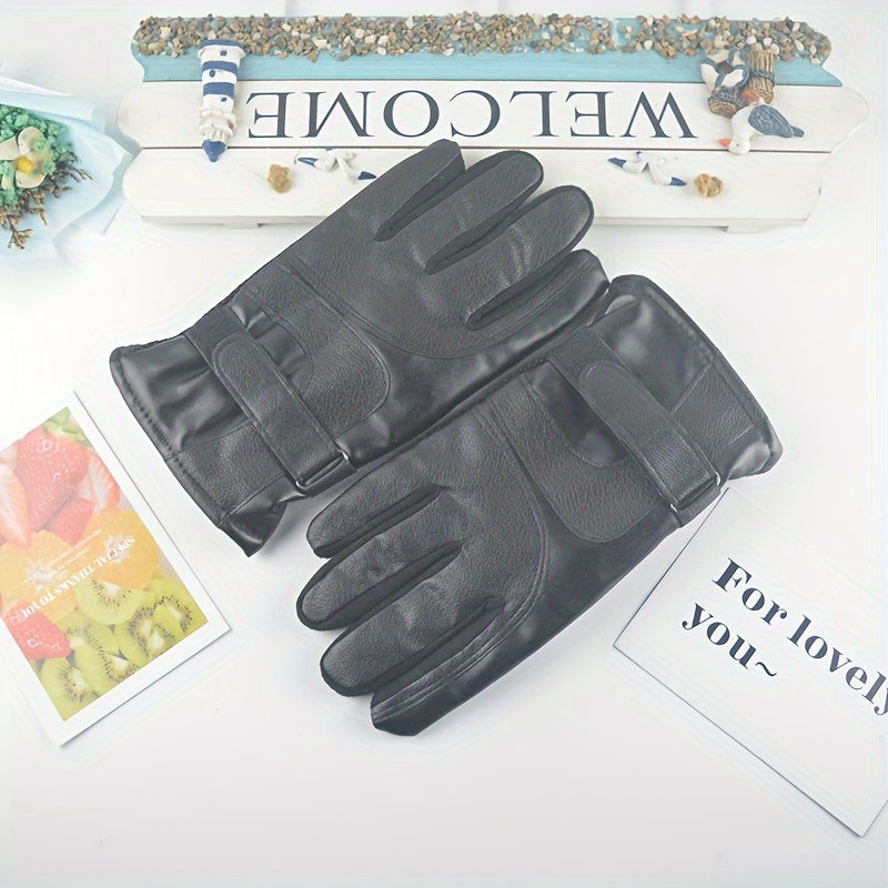 Men's Velvet Windproof Gloves Motorcycle Warm Gloves