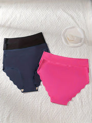 6 Pack Plus Size Panties Set Women's Plus Seamless Cooling Fabric Briefs