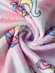 Girls Dotted Hooded Bathrobe Soft Flannel