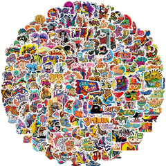 200pcs Graffiti Cartoon Vinyl Waterproof Stickers For Water Bottle Laptop Phone
