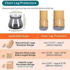 24pcs Silicone Chair Leg Caps Table Foot Protection Cover