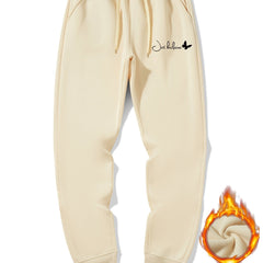 Butterfly Pattern Warm Sweatpants Men's Casual Versatile Jogger Pants