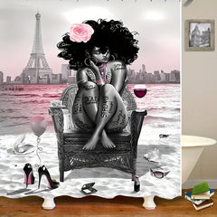 4pcs Personalized Art Women's Shower Curtain Set
