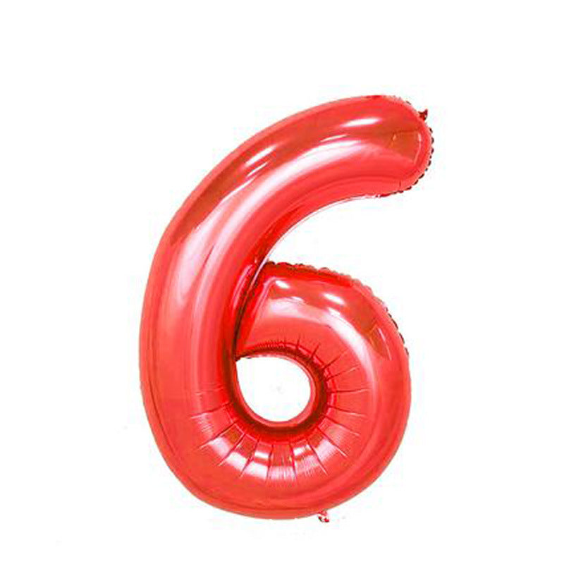 40 inch Red Aluminum Foil Digital Balloon for Party Supplies