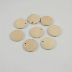20pcs 30MM Wood Chip Keychain Round Wood Chip Ornament Earrings
