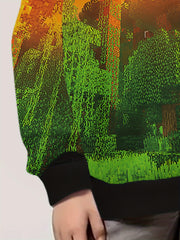 Forest Print Hoodies Boys Girls Hooded Sweatshirt