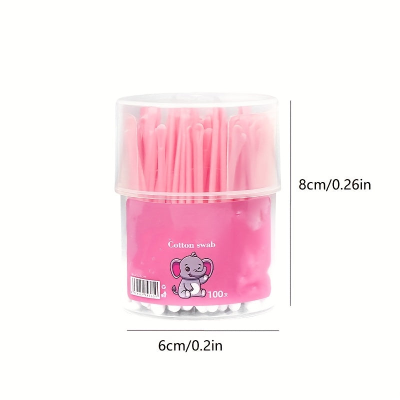 100pcs 2 in 1 Adult Baby Swabs Ear Scoop Cotton Swabs