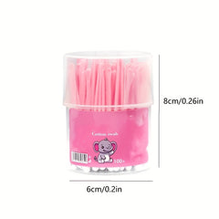 100pcs 2 in 1 Adult Baby Swabs Ear Scoop Cotton Swabs