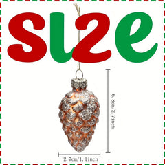 5pcs Glass Pine Cones Christmas Tree Decorations