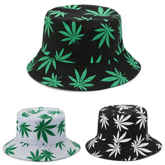 Maple Leaf Print Fisherman's Hat Sun Visor Large Eaves Hat