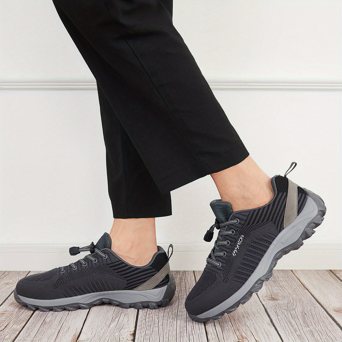 Men's Knitted Casual Shoes Non Slip Sneakers for Traveling Jogging