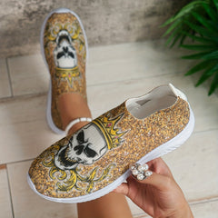 Women's Skull Pattern Sneakers Halloween Trainers