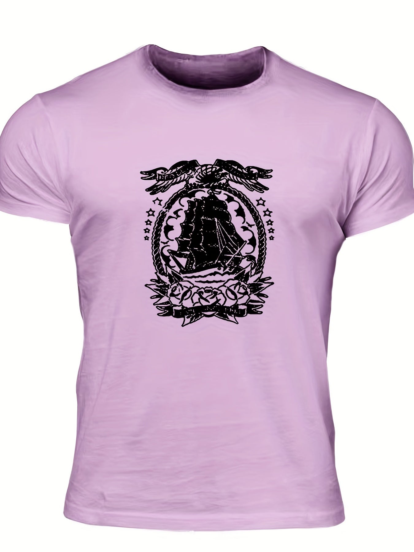 Men's Graphic T shirt Casual Comfy Slightly Stretch Crew Neck Tee