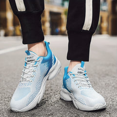 Men's Breathable Mesh Striped Running Shoes Outdoor Comfortable Walking Shoes