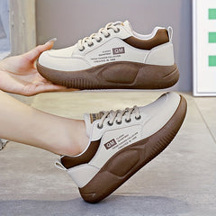 Women's Low Platform Sneakers Lace-up Running Shoes