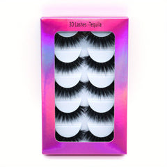 5 Pairs Strip Mink Lashes Extensions Natural Reusable False Eyelashes