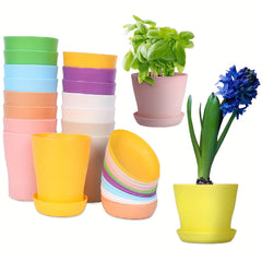 16pcs Plastic Planters Indoor Flower Plant Pots Mini Flower Seedlings Nursery