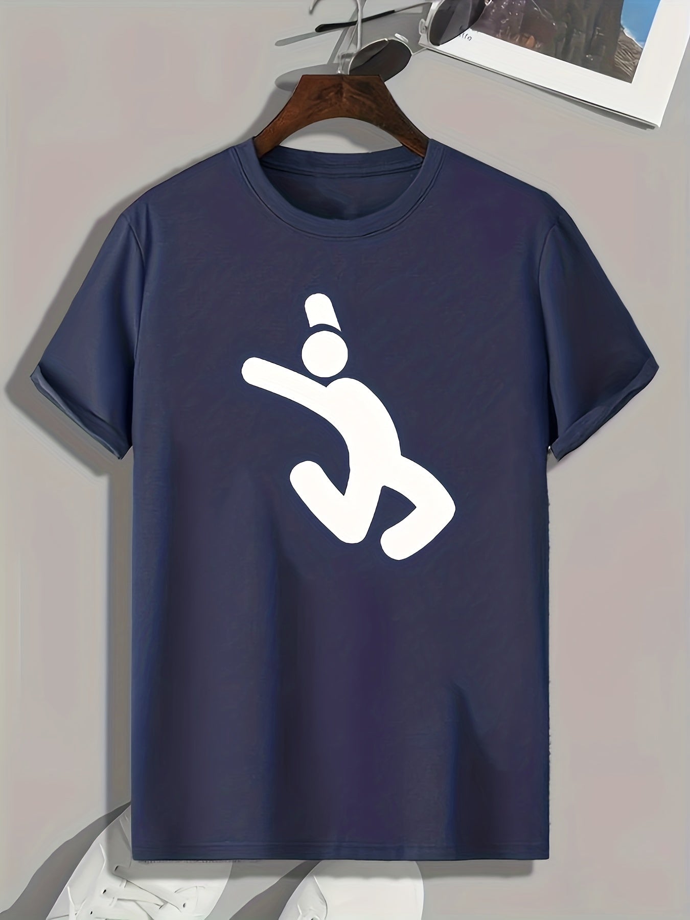 Pattern Print Men's Sports T-shirt Comfy Graphic Tee Outdoor Clothing