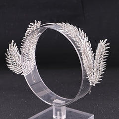 Rhinestone Feather Crown Hairband Bridal Wedding Party Favor