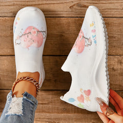 Heart & Flower Walking Shoes Slip on Woven Sneakers Women's Footwear