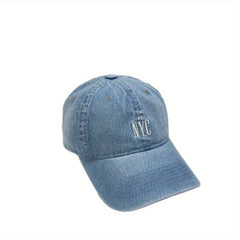 NYC Letter Embroidery Baseball Cap Adjustable Denim Retro Sun Hat