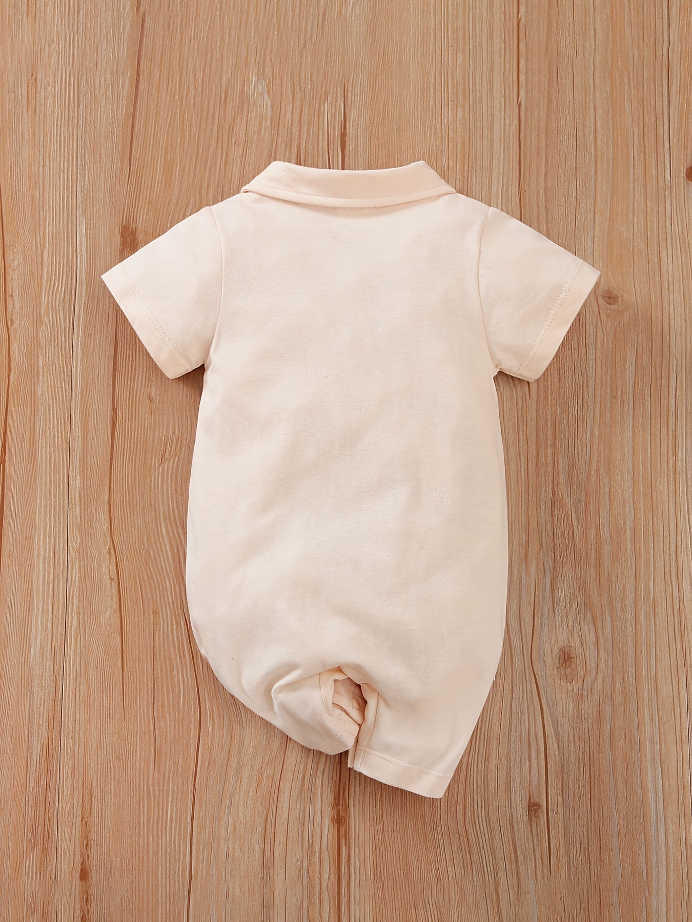 Baby Boys Geometric Cotton Bowtie Romper Jumpsuit